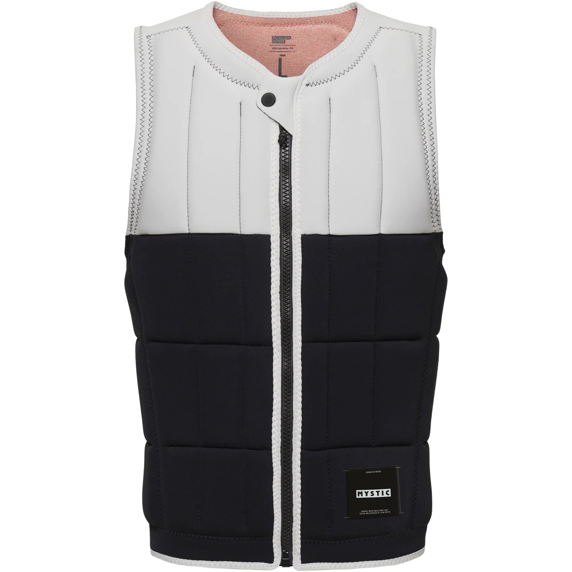 2025 Mystic Renegade Para Hombre Front Zip Chaleco Wake Impact 35005.230228 - Negro / Blanco
